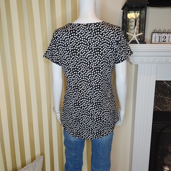 KIM ROGERS POLKA DOT TUNIC, BLACK/WHITE S - Picture 3 of 5